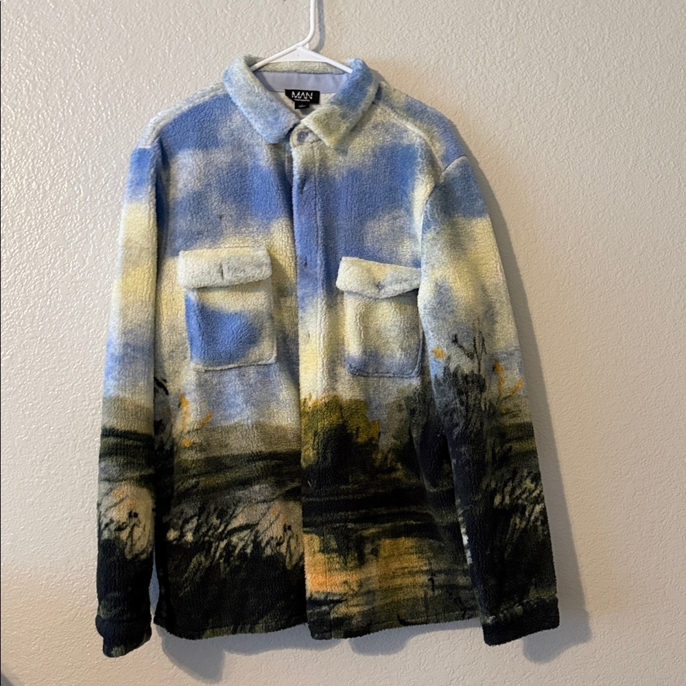 Stylish Blue and Yellow Shirt Jacket